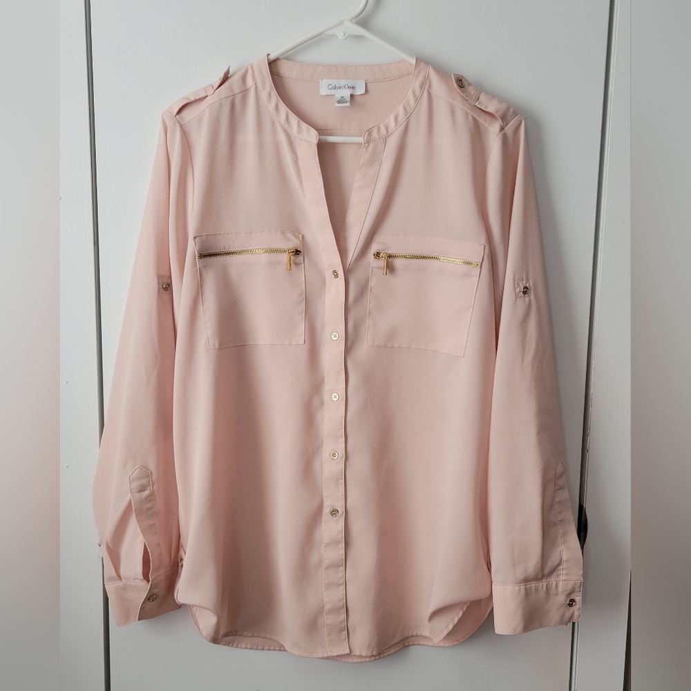 Calvin Klein Pink & Gold Blouse